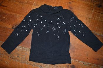 Tee shirt manches longues Sous pull noir étoiles Kiabi 2 ans