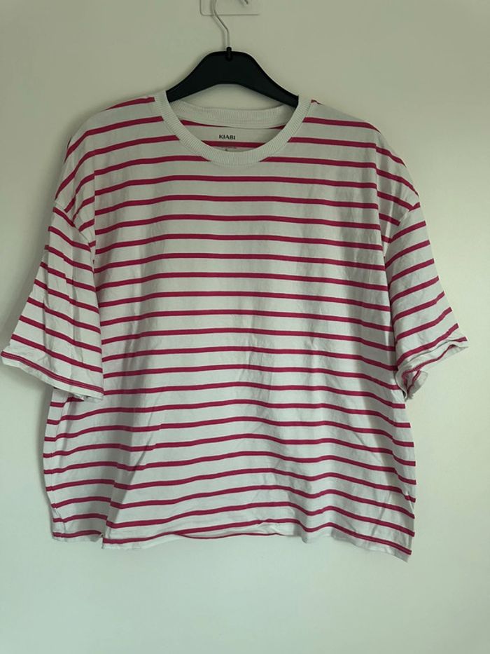 T-Shirt marinière rose - photo numéro 2