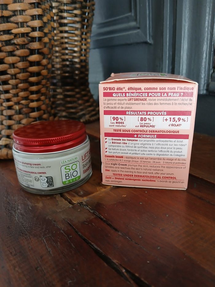 Soin Hydratant lissant éclat Lift' Grenade nuit - So Bio Etic Léa Nature - photo numéro 2