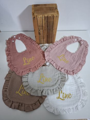 Lot de 6 bavoirs personnalisé "LINE"