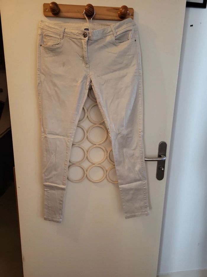 Pantalon crème brillant - photo numéro 2