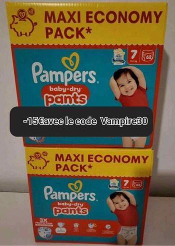 Deux carton maxi economy Pampers taille 7 culottes