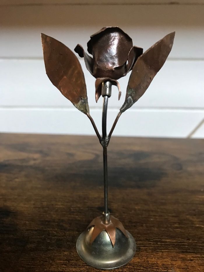 Rose en métal de 11 cm - photo numéro 2