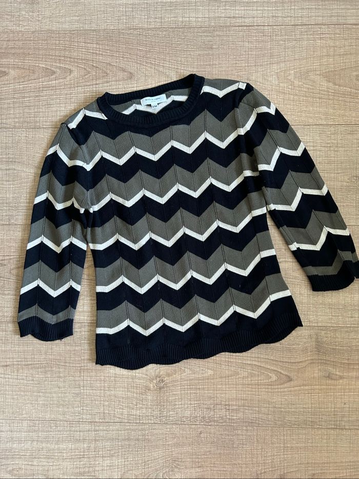 Pull court rayé Drôle de Copine taille S/M TBE - photo numéro 7