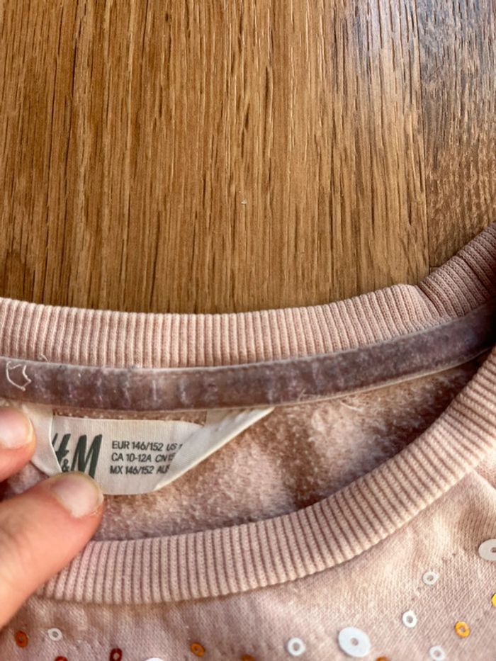 Sweat fille H & M paillettes 12 ans - photo numéro 3