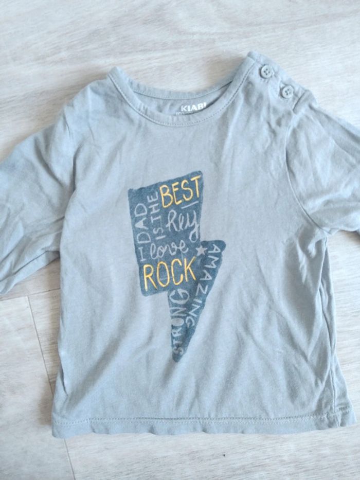 T-shirt gris manches longues Kiabi