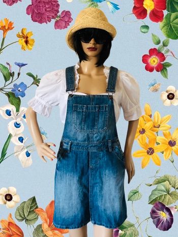 🌿Robe salopette en jean Y2K 💙denim dress overalls🌿