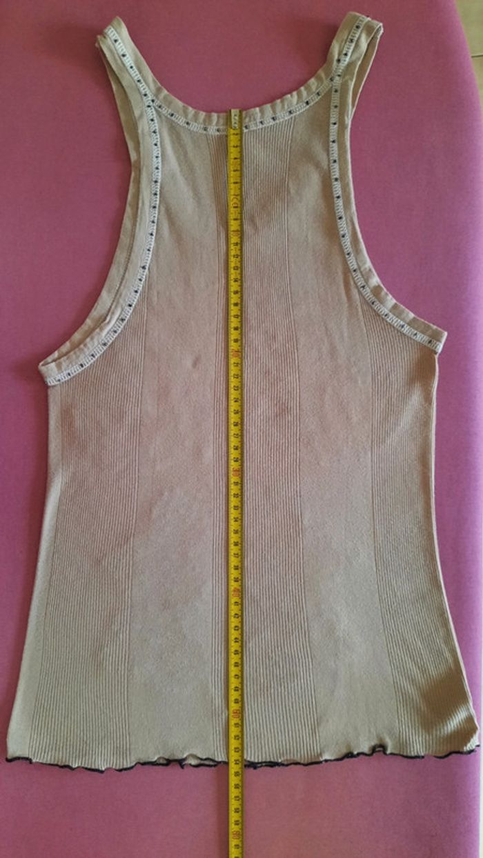 Débardeur beige & noir Taille L - photo numéro 7