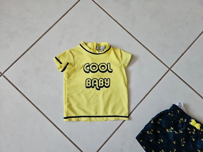 Lycra bébé jaune fluo mes petits cailloux 9 mois BBF3 - photo numéro 2