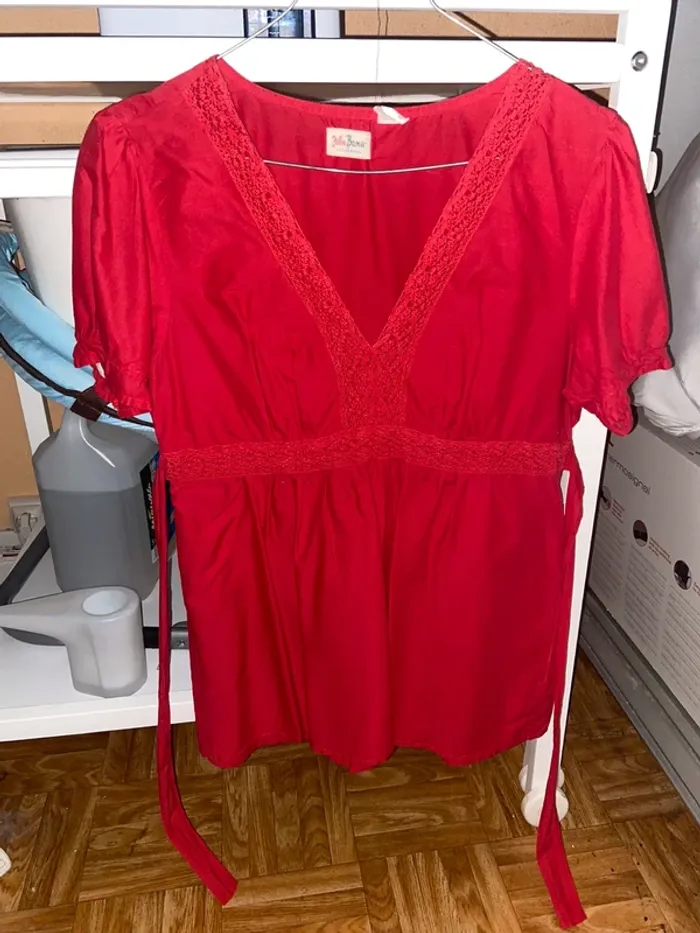 Chemise manche courte  rouge