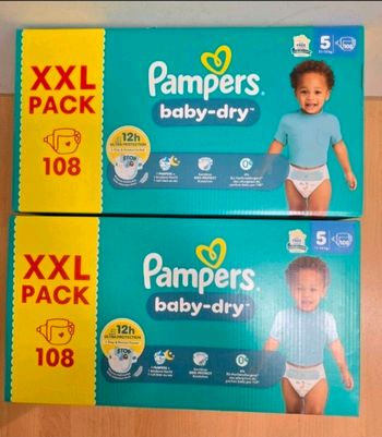 🍼 Pampers Baby-Dry T5 Lot de 2 × 108 couches (11–16 kg)