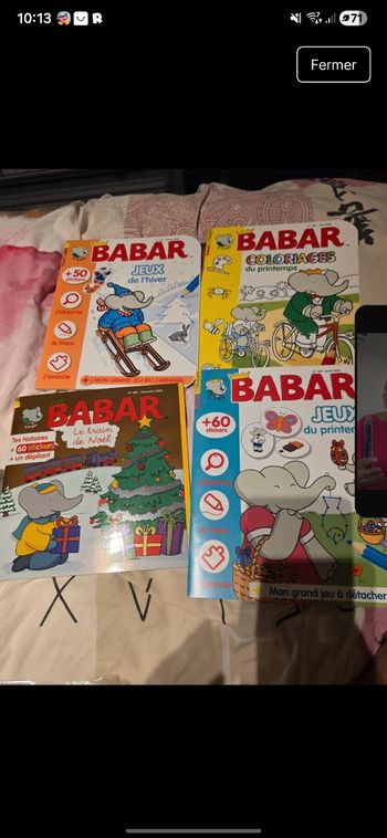 Lot livres d’activités babar