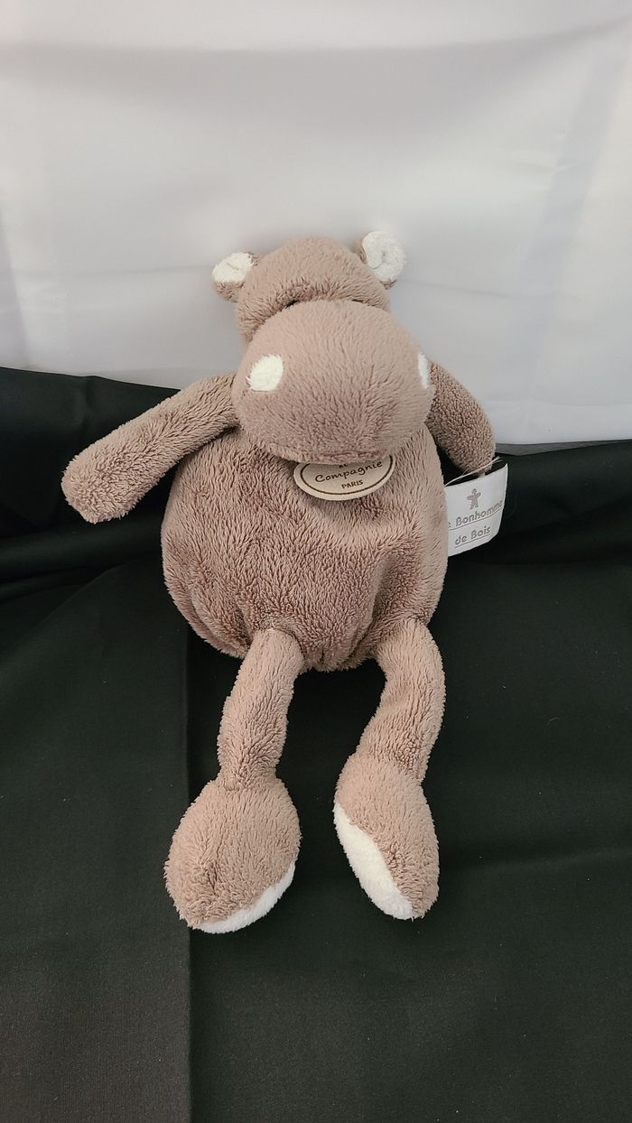 Doudou hippopotame marron ROLAND GARROS doudou et compagnie - photo numéro 3