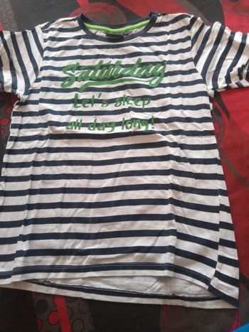 T shirt blanc écriture verte