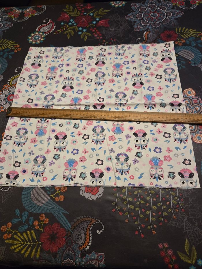 Morceau de tissus motif hiboux - photo numéro 3