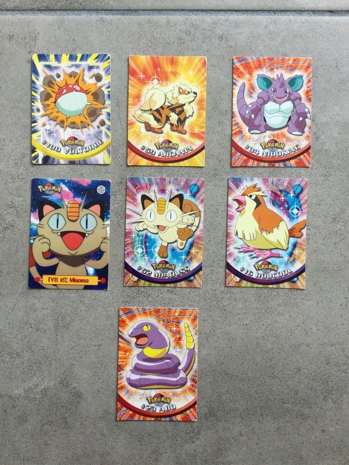 7 cartes Pokémon topps