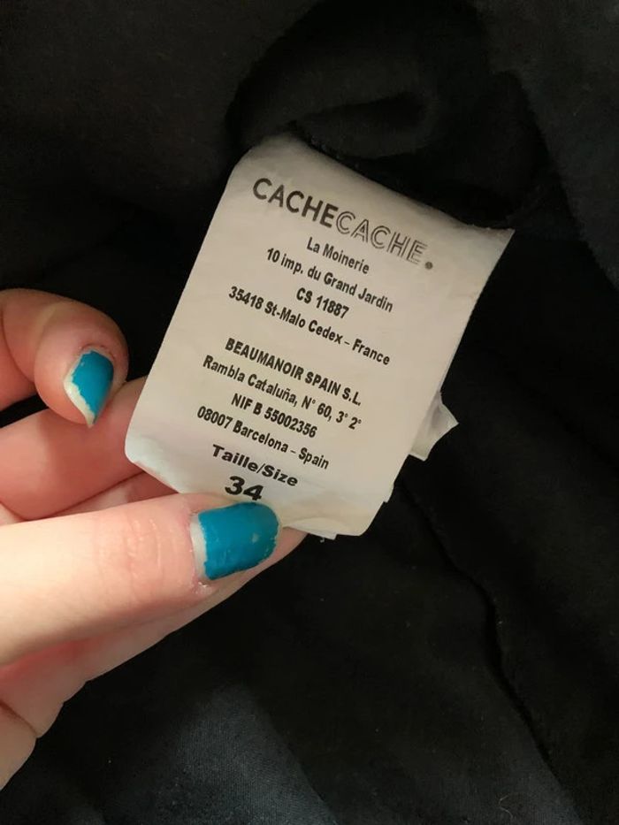 Robe noire bustier cache cache taille 34 xs - photo numéro 4