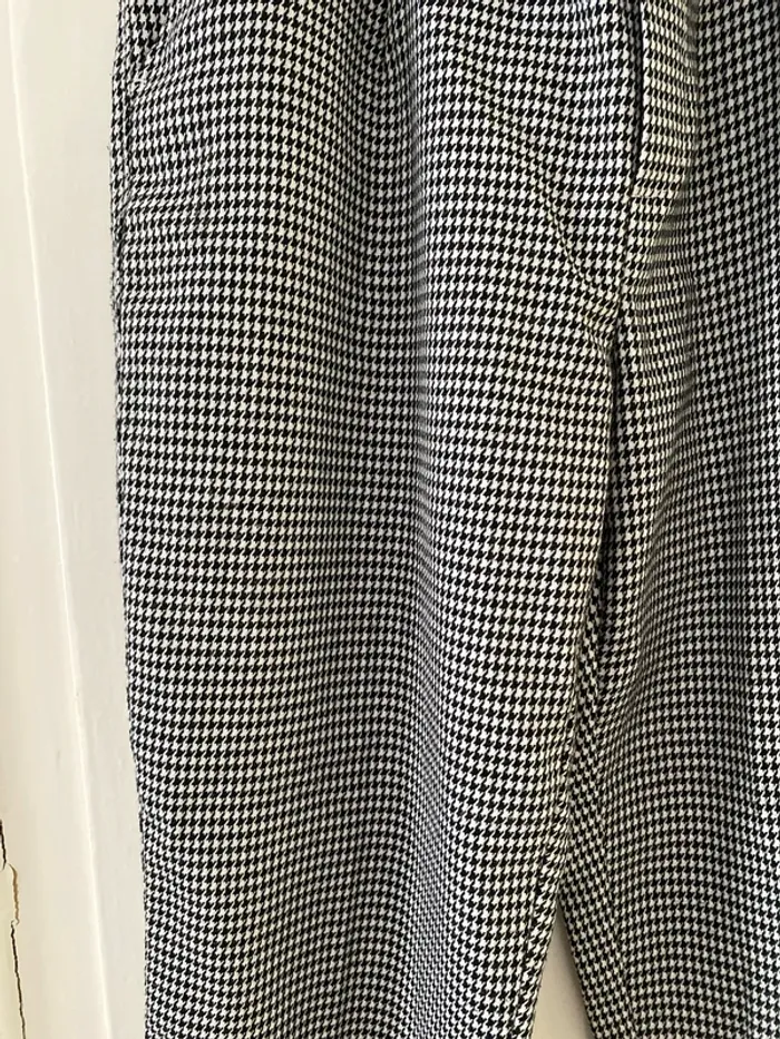 Pantalon carotte motifs pieds de poules bershka M - photo numéro 3
