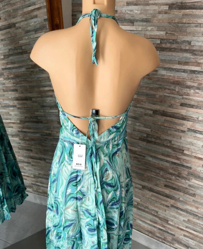 Robe d’été dos nu verte turquoise - photo numéro 4