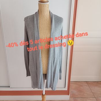 Primark long gilet gris
