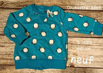 Magnifique sweat Orchestra baby 3 mois Neuf