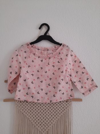 Blouse rose papillons 12 mois