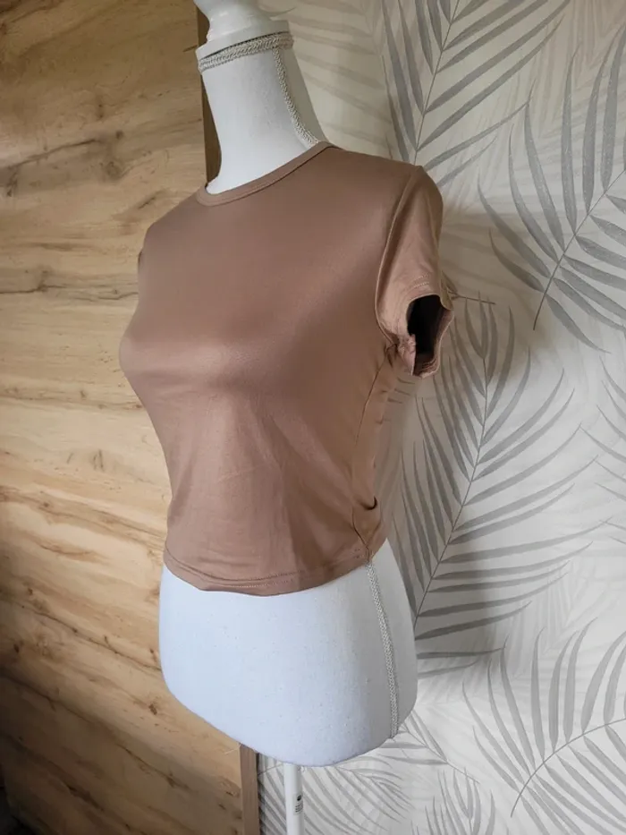 Top court marron femme taille M - photo numéro 2