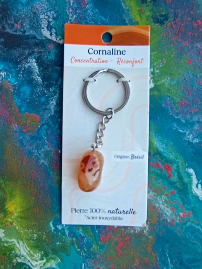 Porte clés en Cornaline véritable Neuf