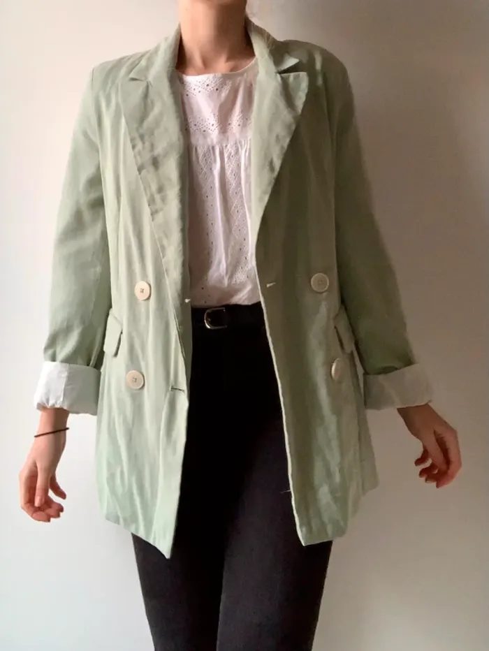 Blazer vert d’eau Neuf Bershka - photo numéro 2