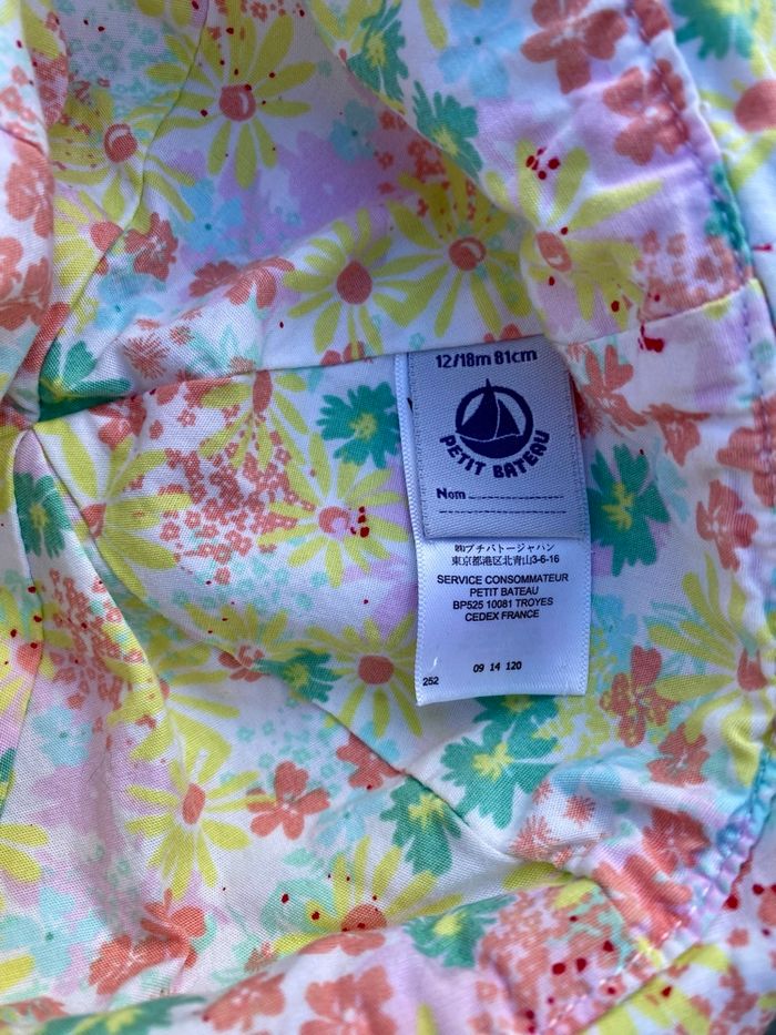 Ensemble Petit Bateau : barboteuse + chapeau - photo numéro 2