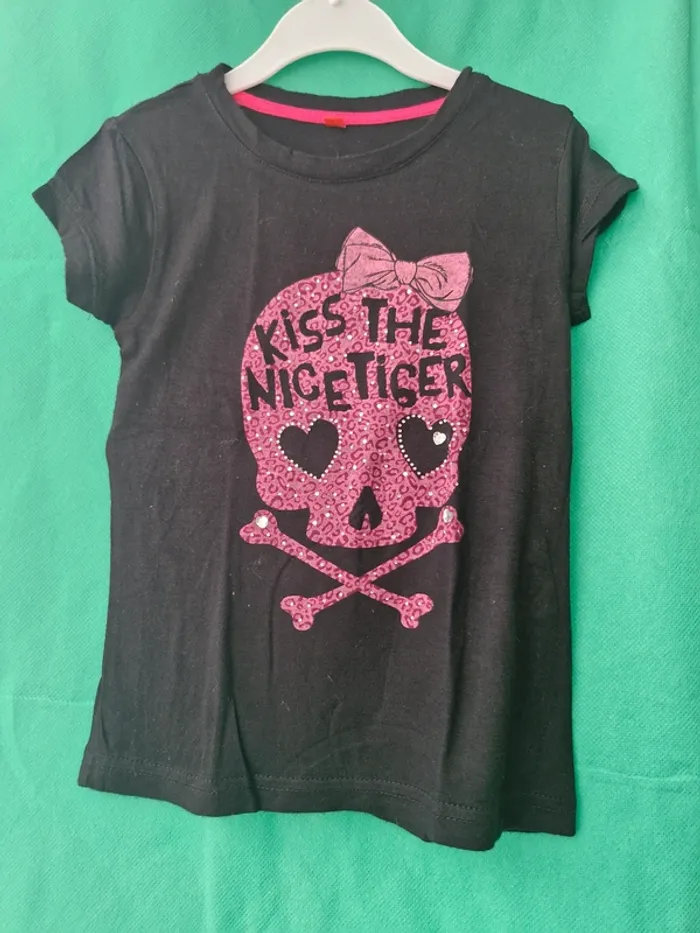 T-shirt manches courtes à motif tête de mort 4 ans Tissaia