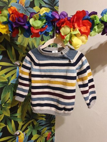 Pull hiver rayé