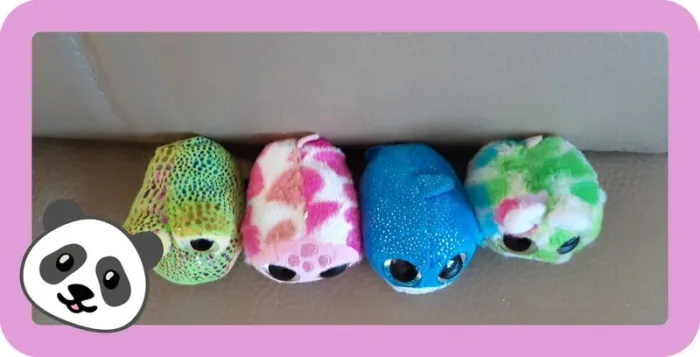 Lot de 4 petites peluches "cool surprises" one two fun - photo numéro 2