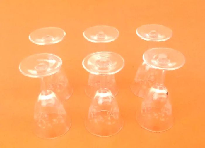 Années 1970 6 verres " Tulipe " gravés - photo numéro 3