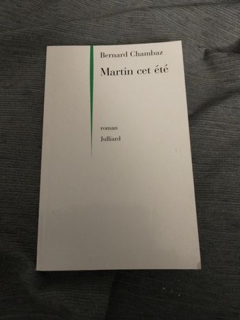Livre de Bernard chambaz Martin cet été