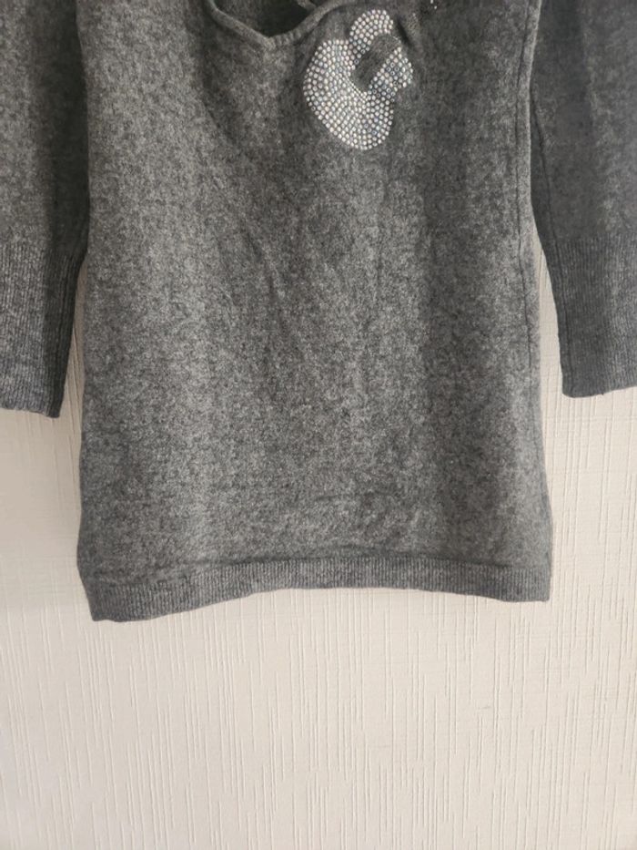 Jolie robe pull Maje gris motif guitare 10 ans - photo numéro 12