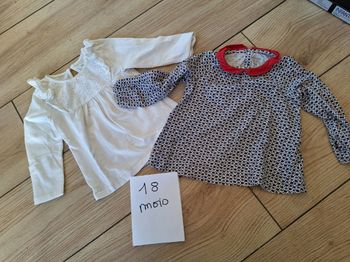 Lot Tee-shirts manches longues blouse 18 mois fille