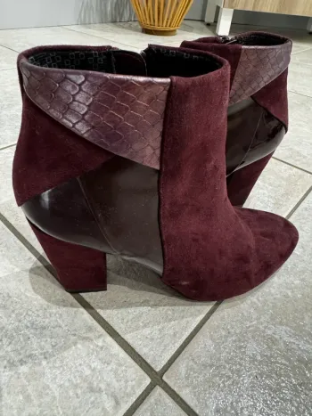 Bottines bordeaux daim 37