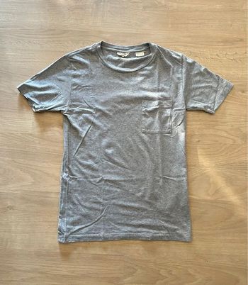 T-shirt à poche gris Single Stitch Made in Portugal - Taille XS - Neuf