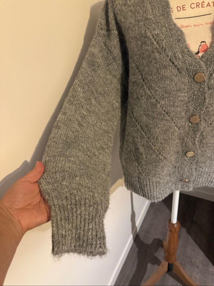 Gilet gris tout doux taille M ou 38 - photo numéro 4