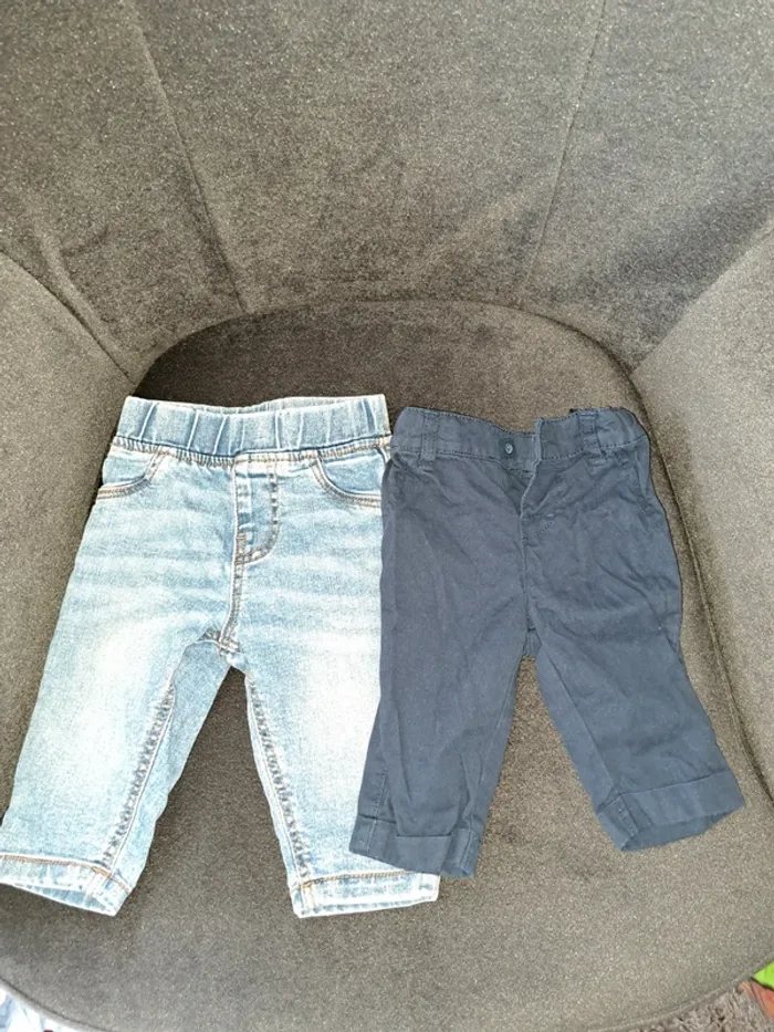 Lot de 1 jean et 1 pantalon bleu marine - photo numéro 2