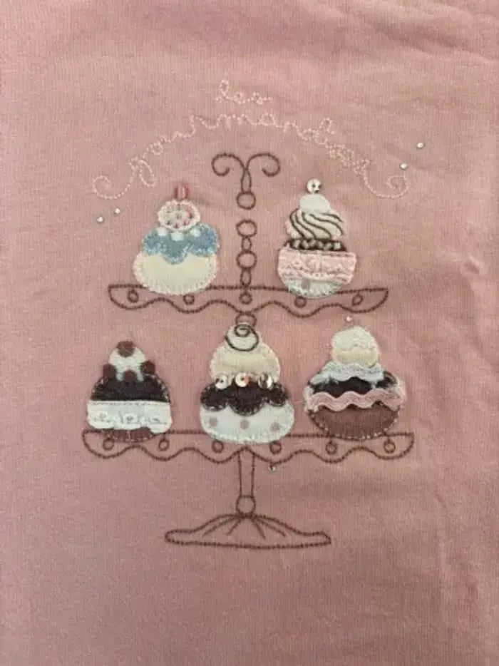 T-shirt rose poudré 24 mois 88cm sergent major - photo numéro 3