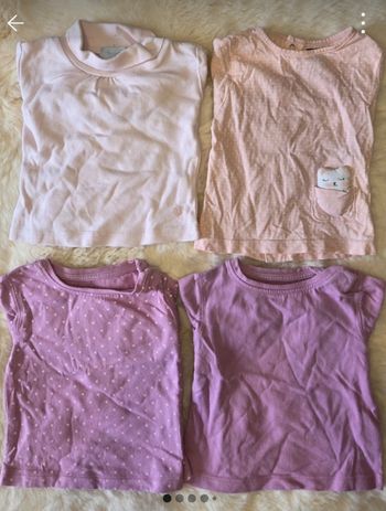 Lot 4 t-shirts bébé fille 3 mois Kiabi Tex Baby