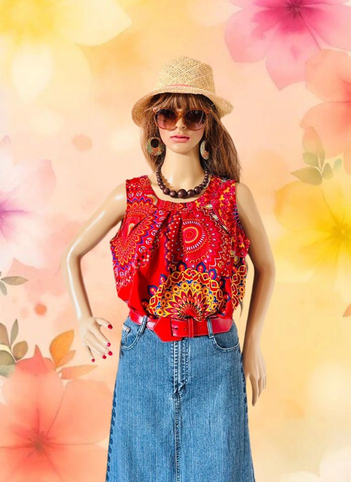 🧡🌞Top boho hippie Coline made in India ethnic chic mandala vibes top🌞🧡 - photo numéro 3