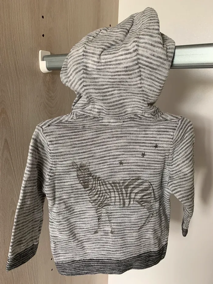 Gilet zippé a capuche bébé garçon - photo numéro 2