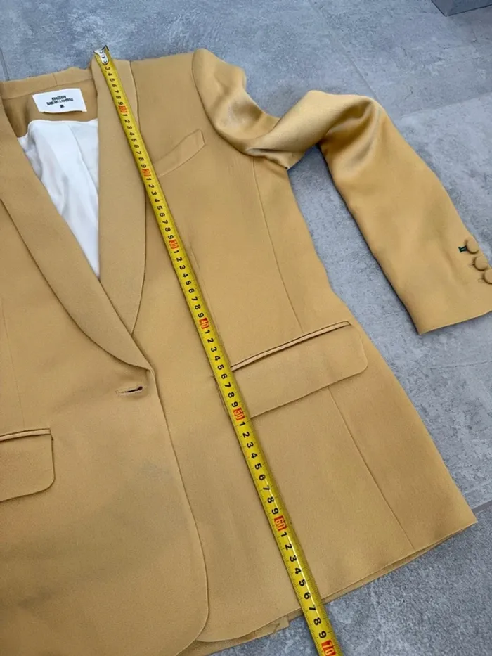 Tailleur ensemble blazer et pantalon Maison Sarah Lavoine doré taille XS parfait état - photo numéro 14