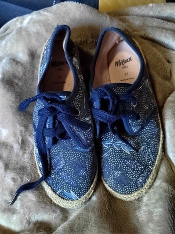 Chaussures fleurs bleues 