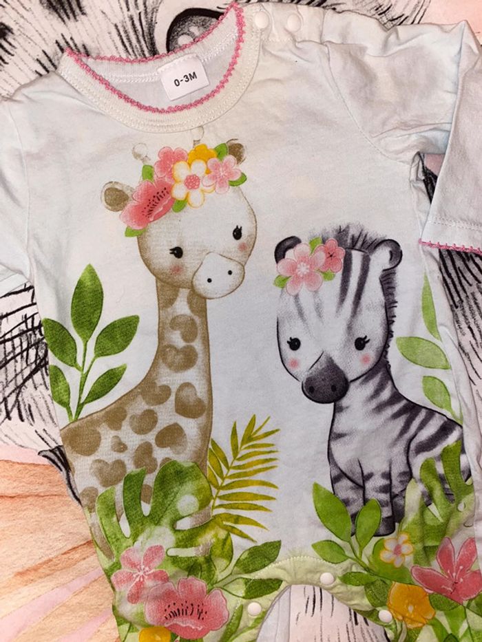 Pyjama léger en coton, taille 0-3 mois, marque Patpat. - photo numéro 2