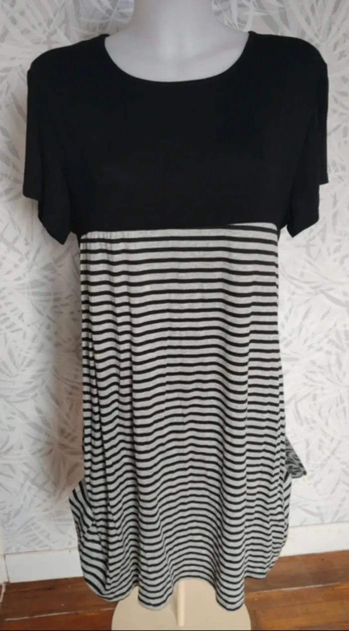 Superbe robe marinière été femme grande taille 42 44 46 48 - photo numéro 6