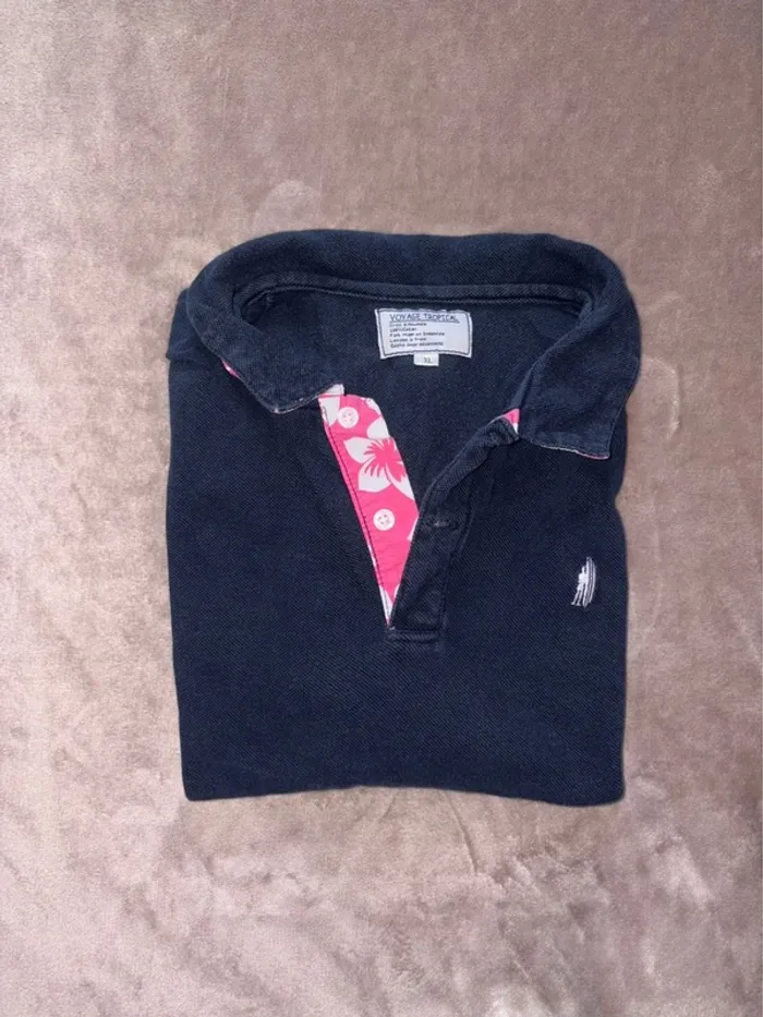 Polo homme 100% coton taille XL bleu marine en très bon état